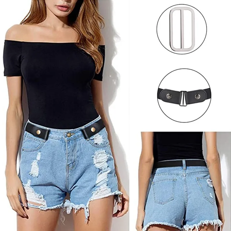 1PC Belts for women Buckle-Free Waist Jeans Pants No Buckle Stretch Elastic Waist Belt For Men Invisible Belt Drop Shipping