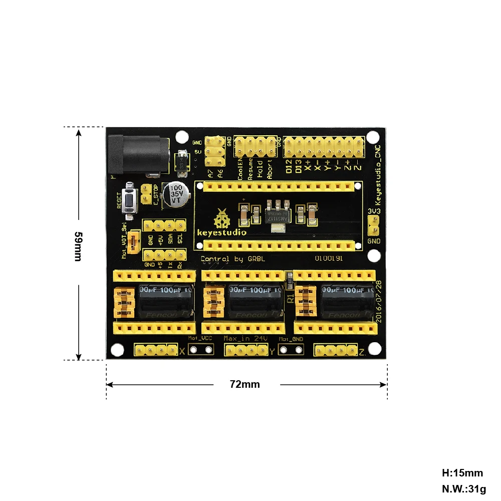 Фото Щит с ЧПУ Keyestudio V3 /V4, щит для Arduino, гравировальный станок с ЧПУ, совместимый с Arduino UNOR3 и Arduino Nano №4