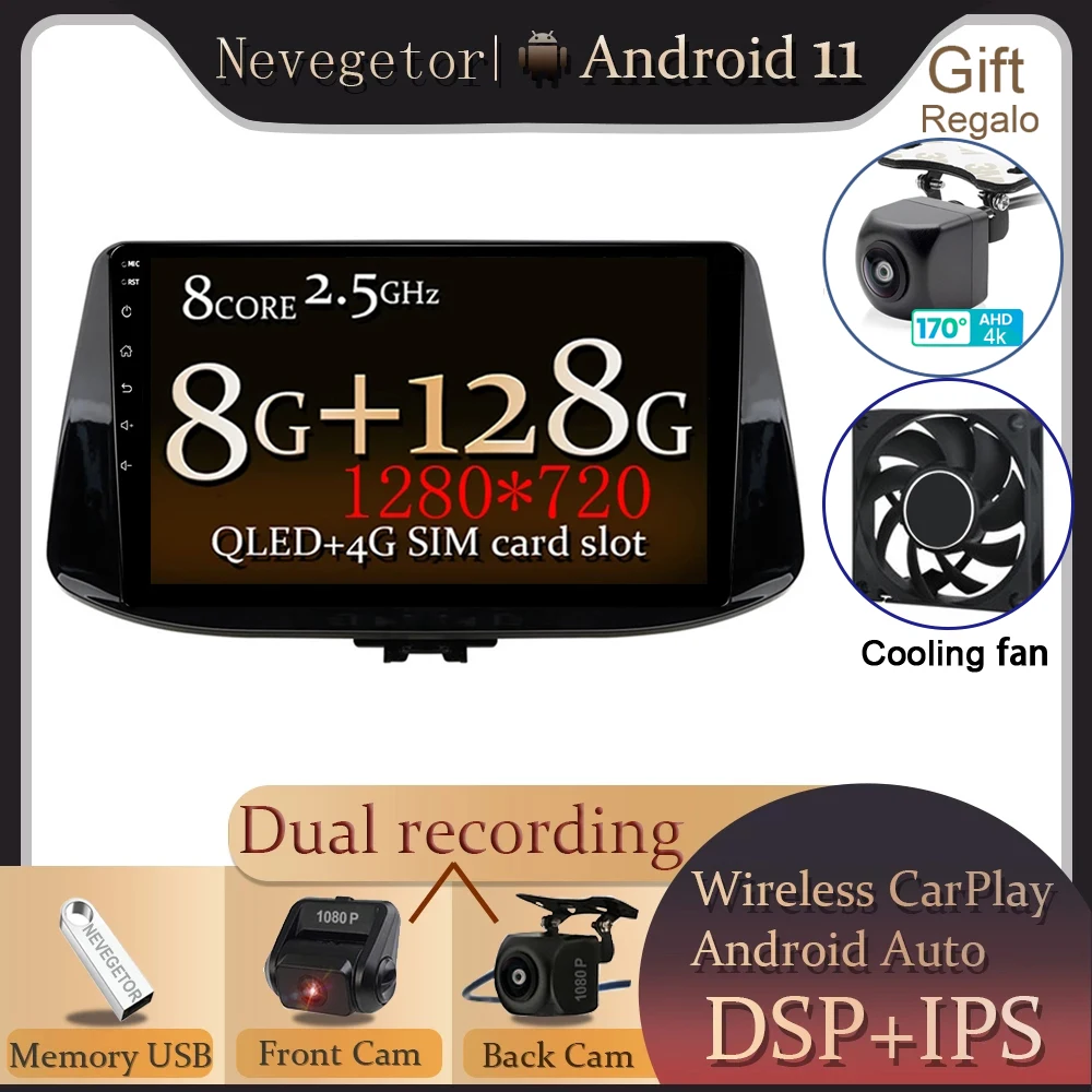 

Android 13 For Hyundai I30 2017 2018 car dvd auto radio stereo head unit multimedia player GPS navigation No 2din DVD Dash cam