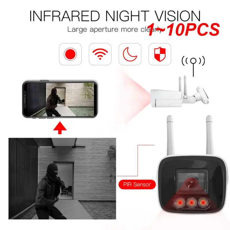 

1~10PCS Security Camera Remote Control 1080p Infrared Night Vision 2mp Night Vision Smart Home Surveillance Camera Weatherproof