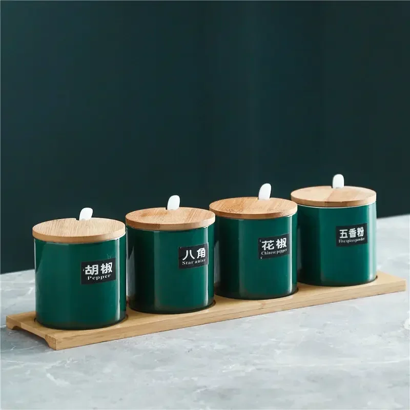 Нордическая кухонная банка для специй с крышкой керамический контейнер хранения