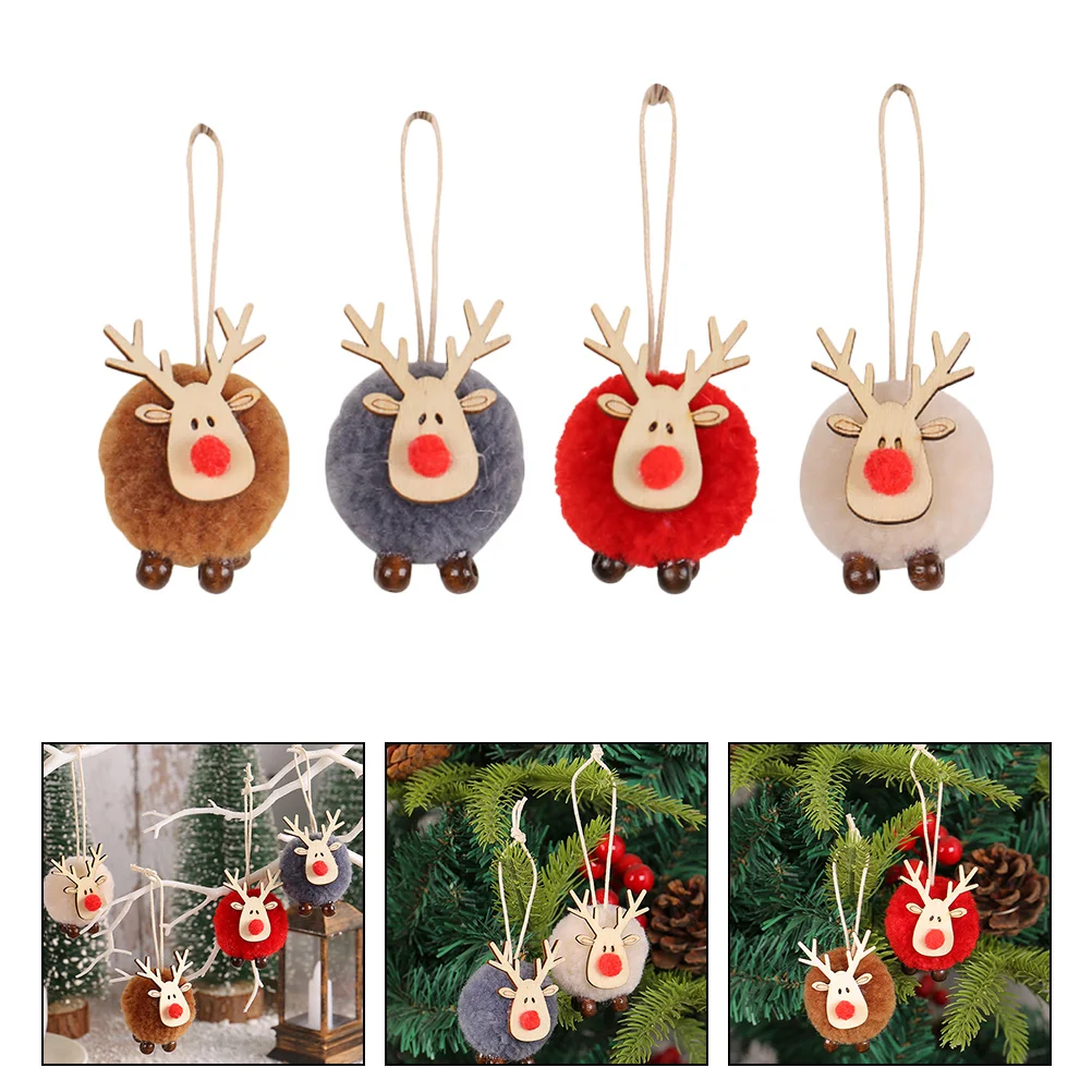 

4pcs Cute Deer Christmas Tree Decoration Party Hanging Ornament Xmas Party Hanging Decorations