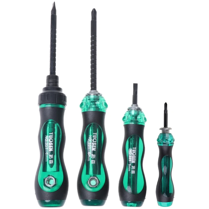 

3/5/6" Mini Ratchet Screwdriver Cr-V Dual-end Slotted Cross Household Hand Tool