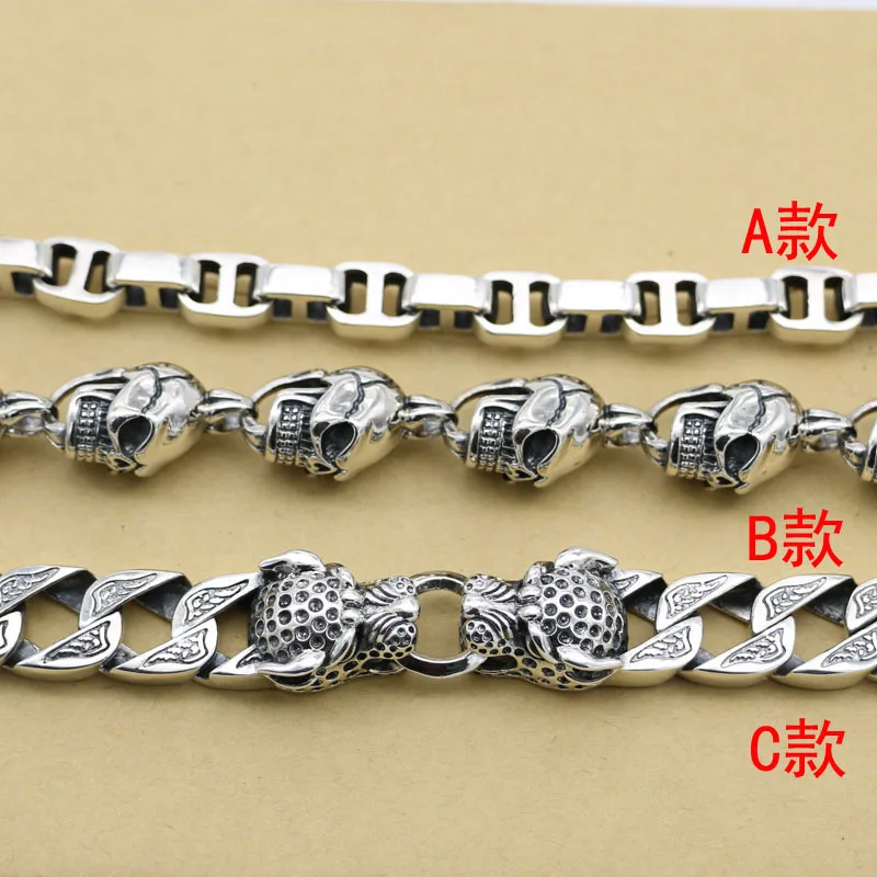 Готический мотоциклетный рок-стиль преувеличенный тайский серебряный браслет в