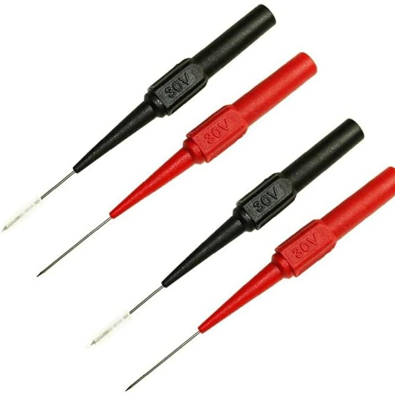 

4Pcs 30V Diagnostic Tools Multimeter Test Lead Extention Back Piercing Needle Tip Probes Autotools Automotive Kit Machine 0.7MM