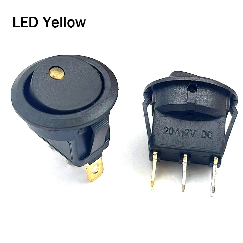 

4 шт. универсальный красный, зеленый, синий, желтый, 12 В, светодиодный точечный светильник для автомобиля, лодки, круглый кулисный переключатель ВКЛ/ВЫКЛ, SPST, 3 контакта со светодиодным индикатором