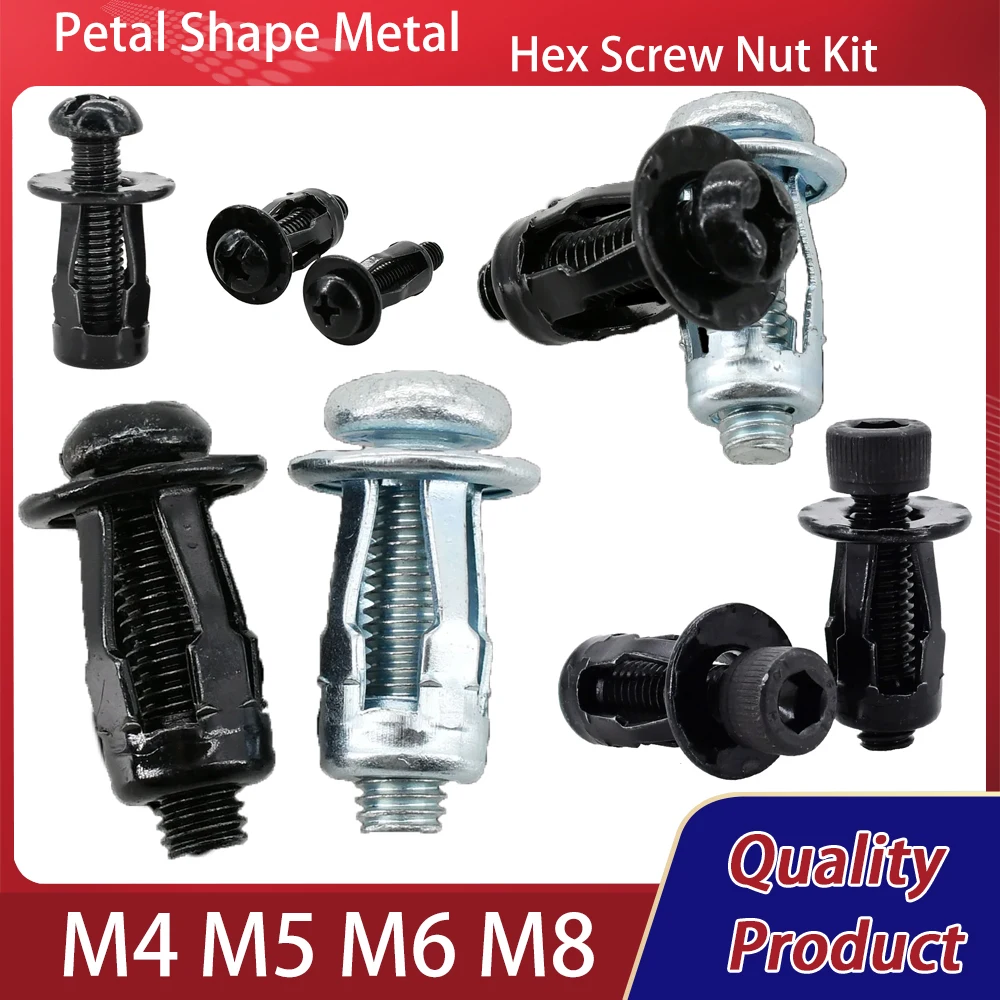 

Petal Shape Rivet Nut Screw Bolt Kit Expansion Metal Rivetnut Panel License Plate Clamp Lock Jack Nuts M4 M5 M6 M8 20/30/50Pcs