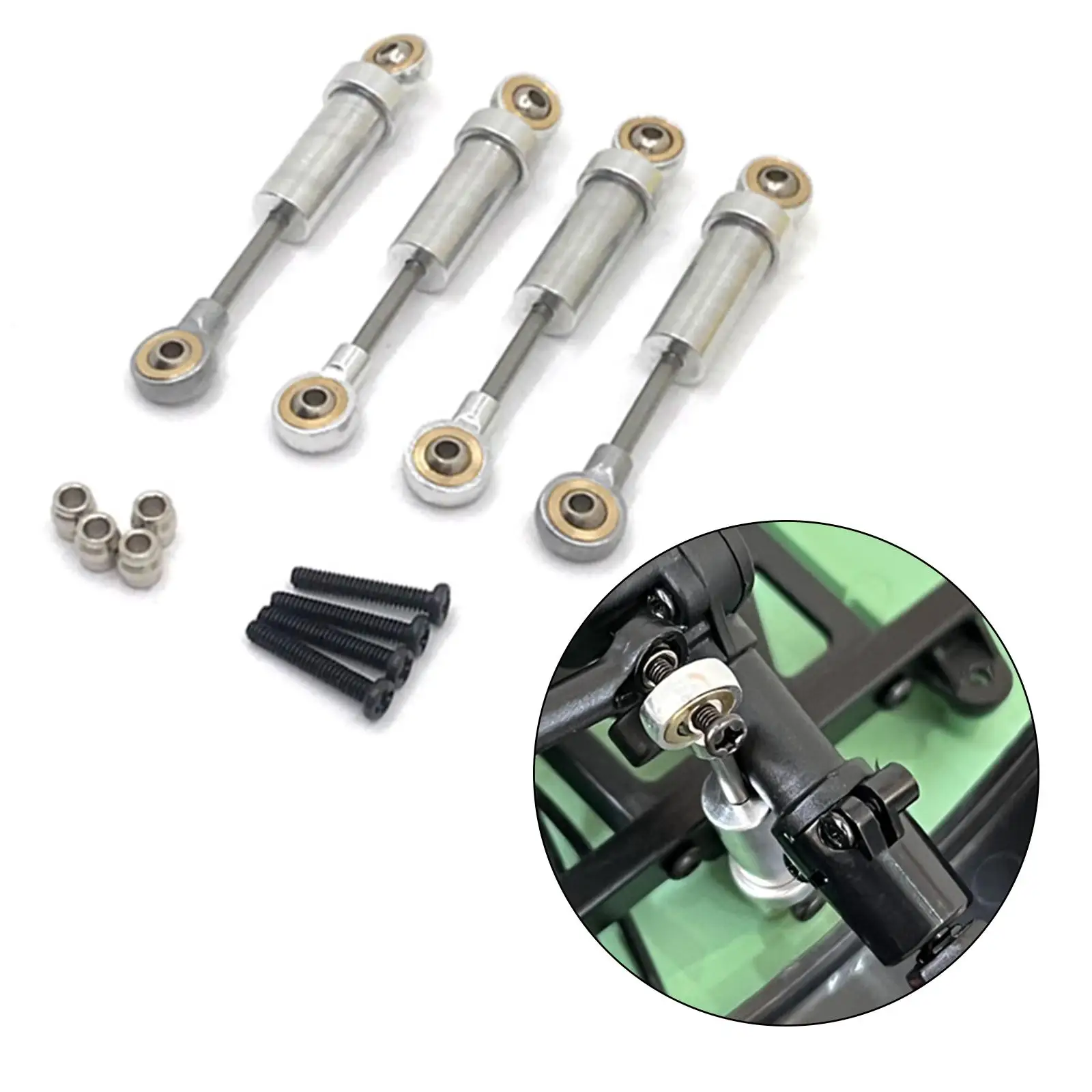 4 Pieces 1/18 RC Metal Shock Absorber Dampers Replacements for Fms Model Buggy Modification enlarge