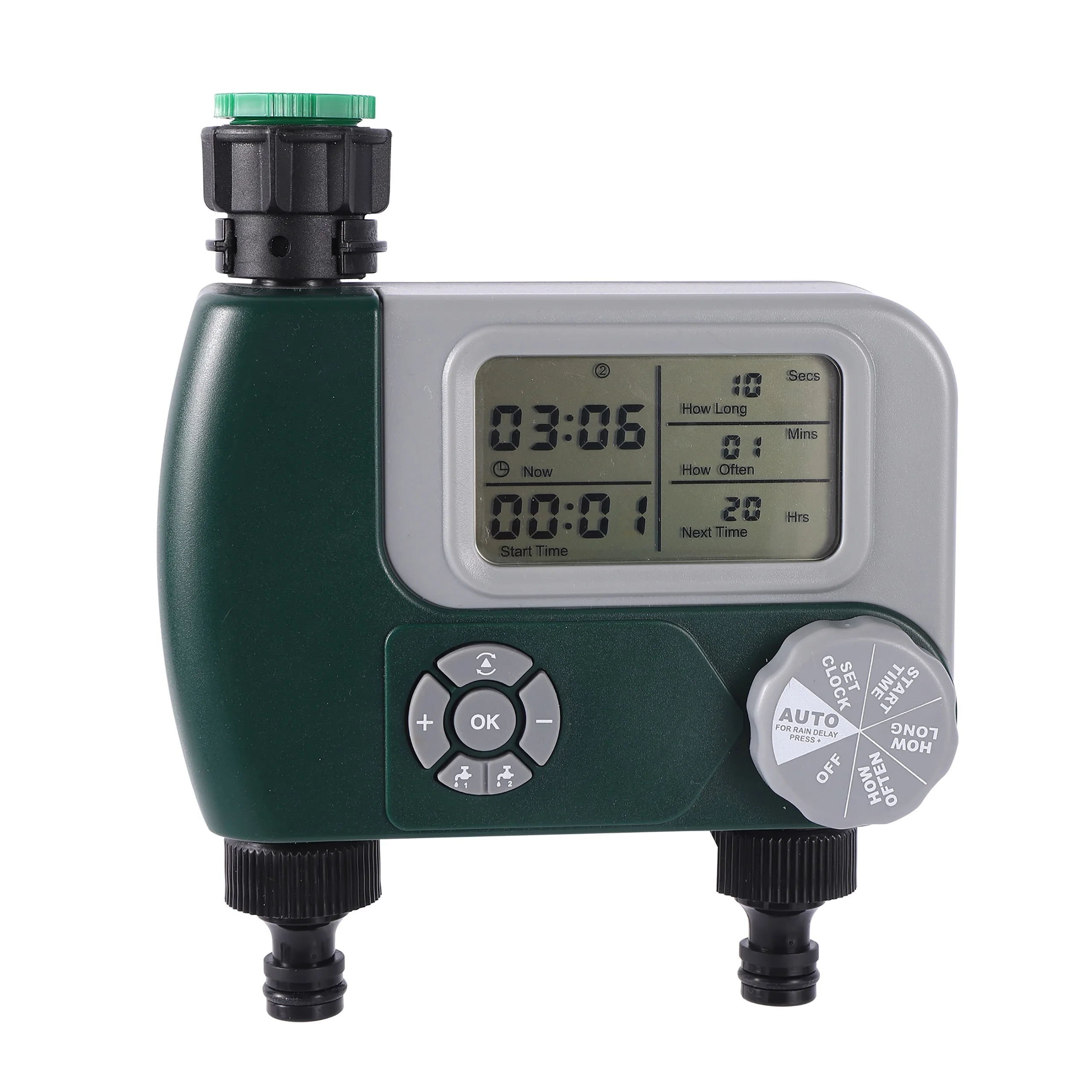 2 Outlet Digital Programmable Water Timer Garden Lawn Automatic Watering Sprinkler System Irrigation Controller Battery Operated