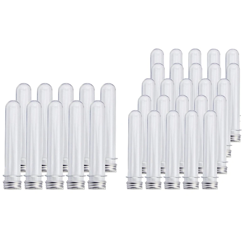 

35 Pcs Plastic Test Tube With Screw Cap Bottle Aluminum Cap Packing Tube, 10 Pcs 100Ml & 25 Pcs 40Ml