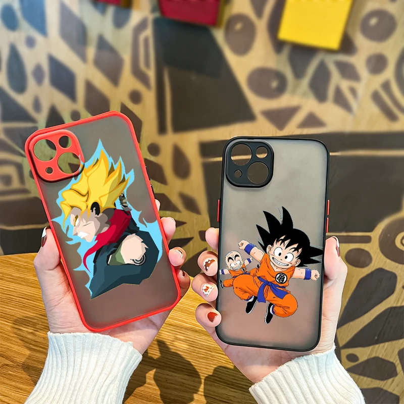 

Anime Dragon Ball Boy For Apple iPhone 13 12 11 Pro Max Mini XS Max X XR 6 7 8 Plus Frosted Translucent Phone Case Capa Fundas