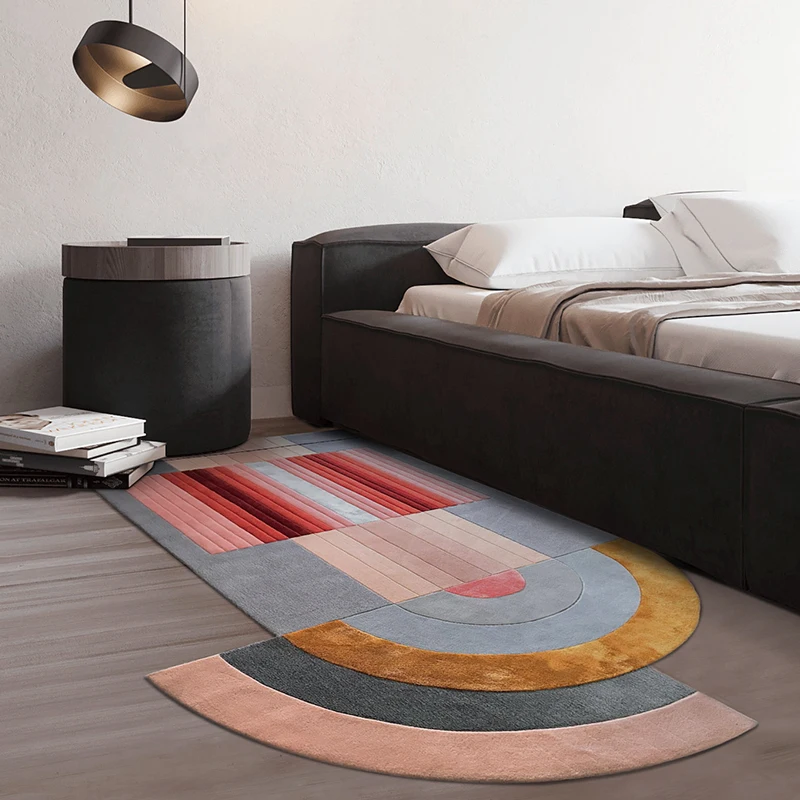 

Nordic Scalloped oval Living Room Carpet Bedroom Bedside Rug Heterogonal Carpets Sofa Coffee Table Floor Mat Entryway Doormat