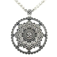 elegant lotus flower om mandala yoga spiritual womens pendants dainty necklace jewelry mothers day gifts