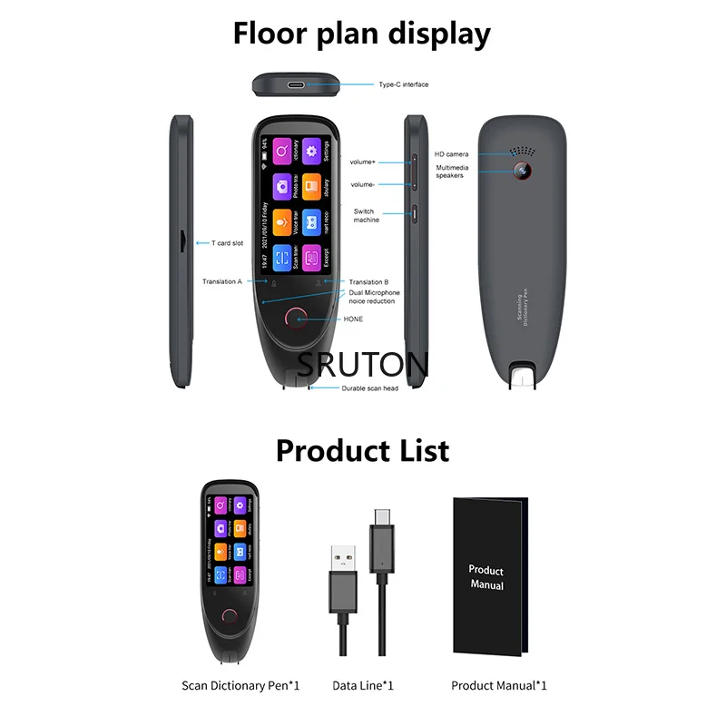S50 Multilingual Translator Device Voice Text Recording Translation Recorder Pen E-Dictionary Machine Support WIFI & Offline enlarge