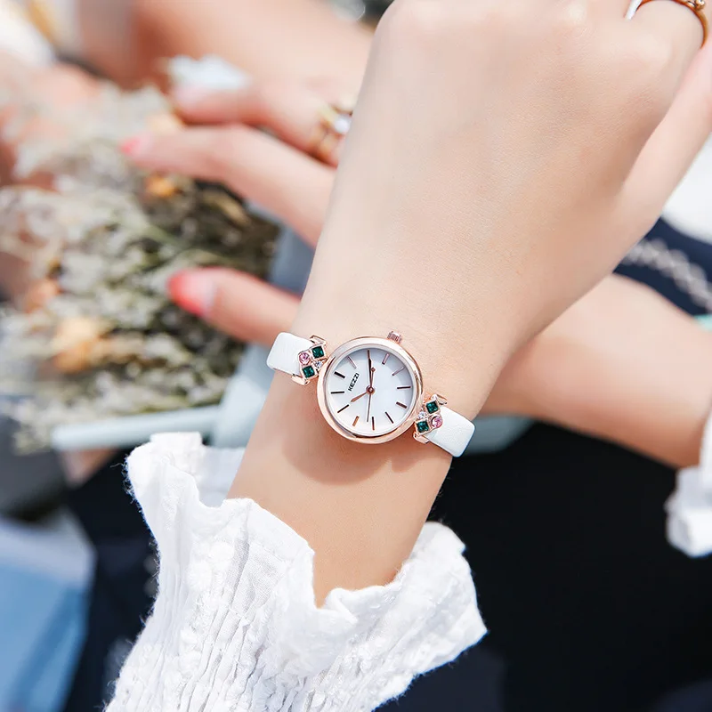 Women Watches Diamond Small Watch Retro Leather Strap Quartz Fashion Bracelet Montre Femme Reloj Mujer Relojes Para Mujer
