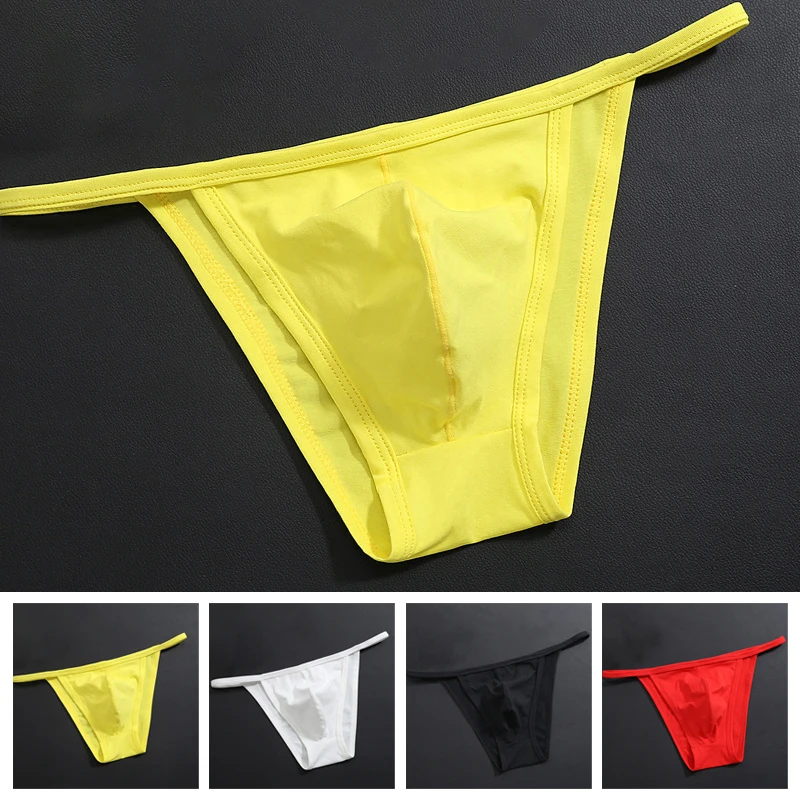 

Men's Sexy Thongs Low-rise Thong Male Cozy Briefs Solid Color Breathable Underwear Underpants G-String Bikinis