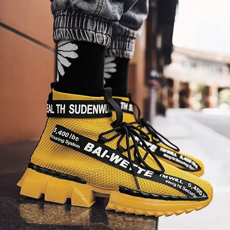 

Hi Top Sport Shoes Trainer Brand Running Man Running Wit Sports Man Sneakers Bright Men's Casual Sneakers Large Number Tennis