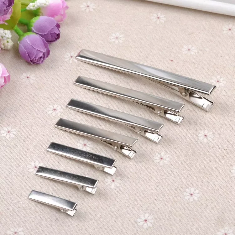 

NEW2023 New Silver Flat Metal Single Prong Alligator Hair Clips Crocodile Barrette For Bows DIY Hairpins Gifts Craft