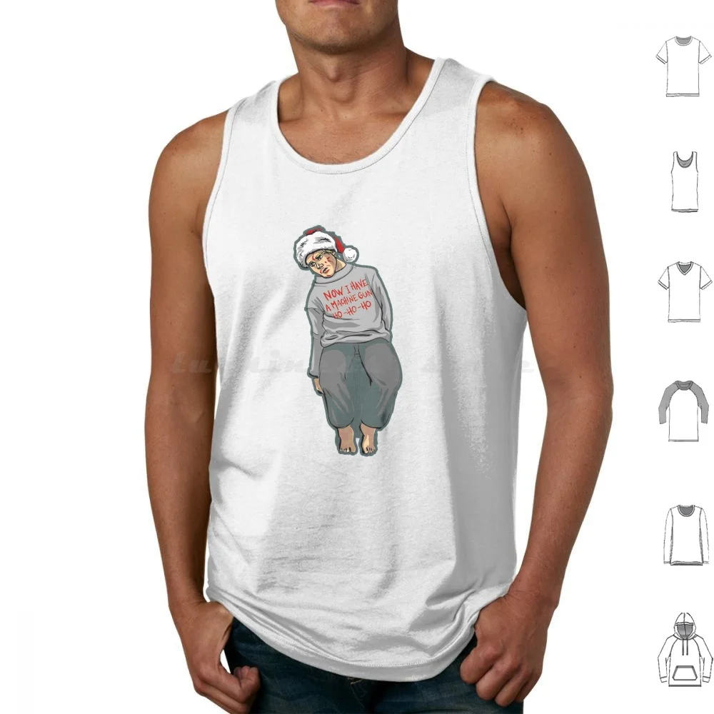 

People Sit Down Tank Tops Print Cotton Ugly Sweater Xmas Christmas Funny Die Hard Ho Ho Ho Bruce Willis Movie Film
