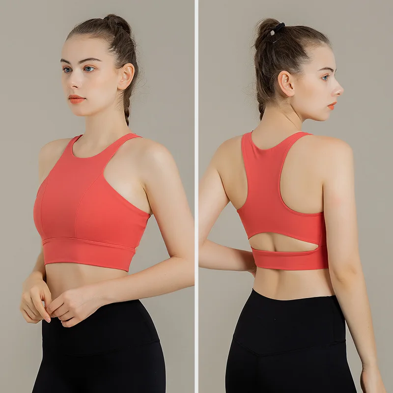 

Sports Bra Women's Running Shockproof Yoga Clothes Underwear Gather Beginners' Fitness Bar Wear Fast Dry Beauty Vest Outside P1