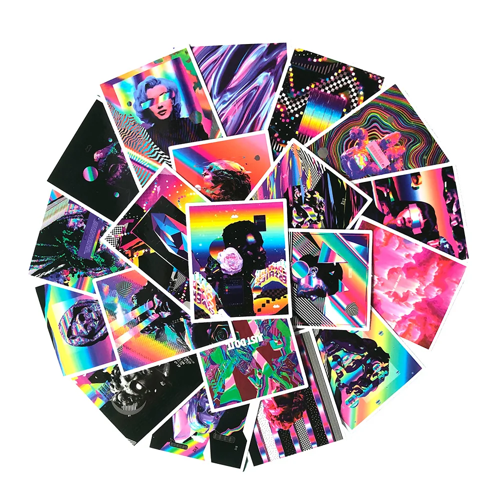 

50 шт. научно-фантастические креативные персональные граффити наклейки трендовый блокнот чашка для воды декоративные наклейки