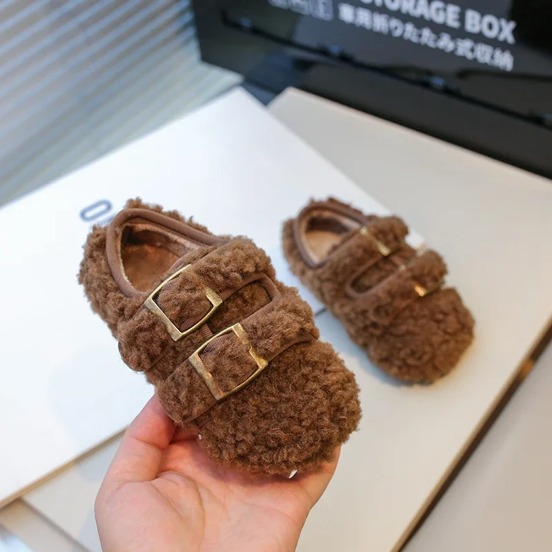 

Детские Нескользящие ботинки на липучке, с круглым носком