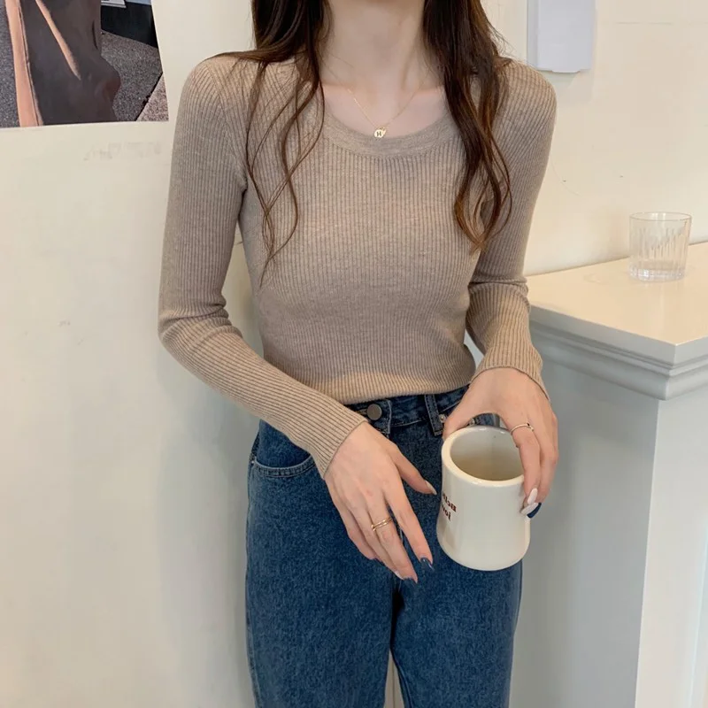 Нижняя рубашка с низким воротником женская осенне-зимняя внутренняя одежда