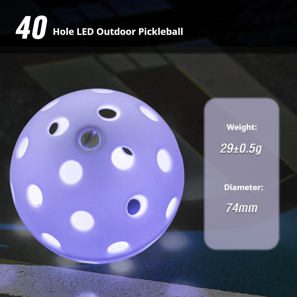 SONGYI светящиеся в темноте Pickleball 7-цветные уличные Pickleball со светодиодной подсветкой, высокая видимость и длительный срок службы для ночных игр (art.: 3920cf517ea8a) - 3920cf517ea8a