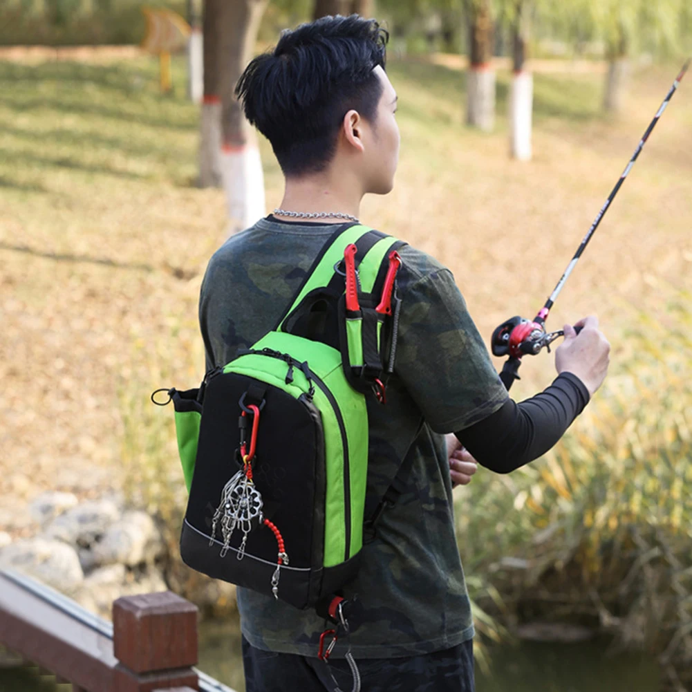 

Сумки для рыбалки из ткани Оксфорд, вместительные мужские мешки для хранения, многофункциональные Многослойные рыболовные принадлежности на молнии со светоотражающей полосой