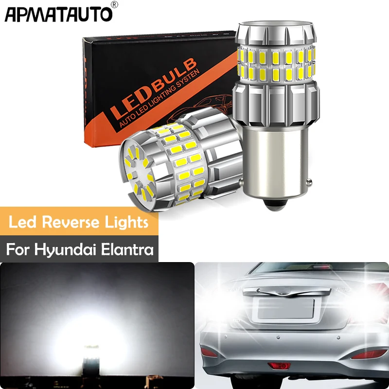 2 шт. светодиодные лампы для заднего хода 60smd P21W BA15S 1156 Canbus Hyundai Elantra 2000 2001 2002 2003-2006