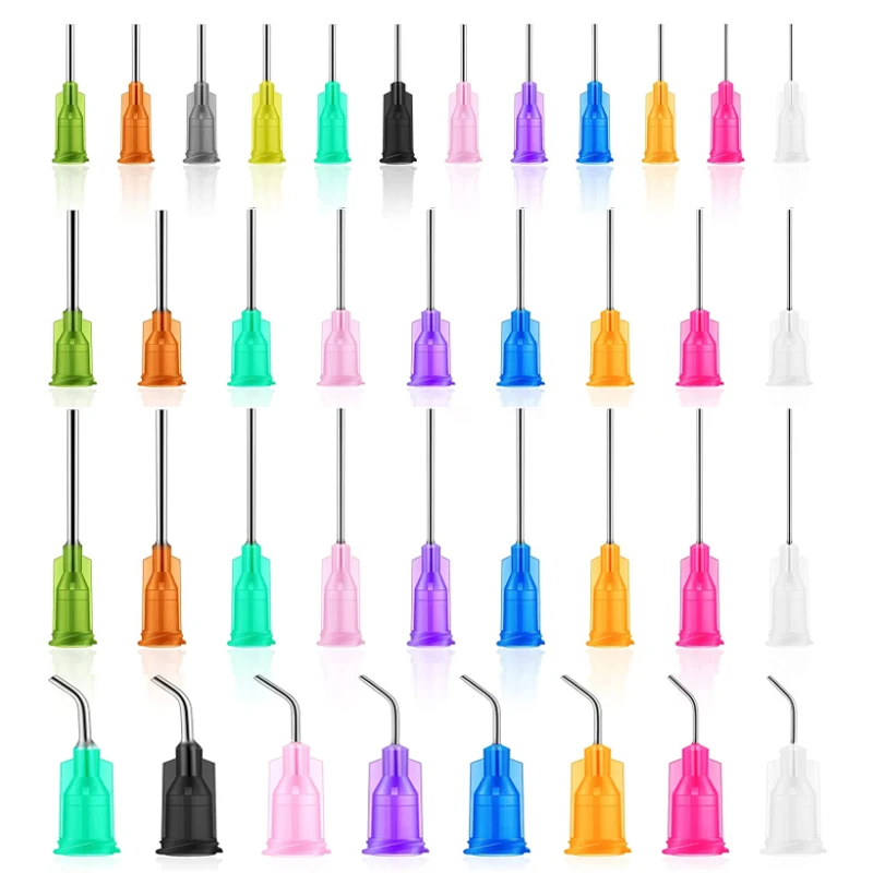 Изогнутая игла, 1,5 дюйма, 1 дюйм, 0,5 дюйма, 25 шт., промышленная игла дозатора для жидкости, игла для шприца из нержавеющей стали