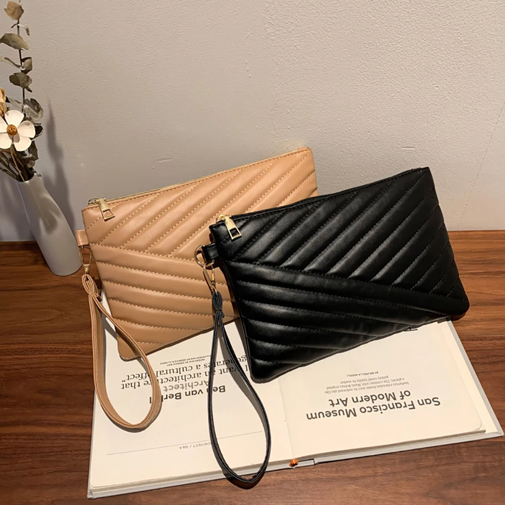 

Retro PU Leather Party Clutch Purse Women Pure Color Zipper Travel Wallets Small Bag for Women Travel Shopping