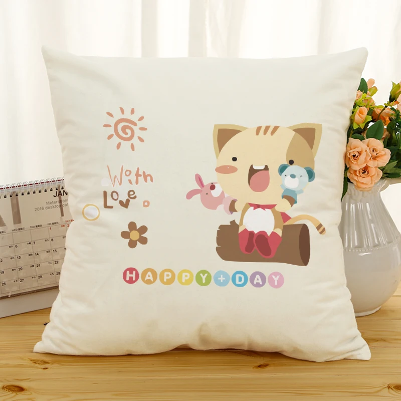 

Праздничная Милая подушка для тела в виде кошки, аниме, розовое животное, искусственное украшение для дивана, автомобиля, наволочка, подушка...