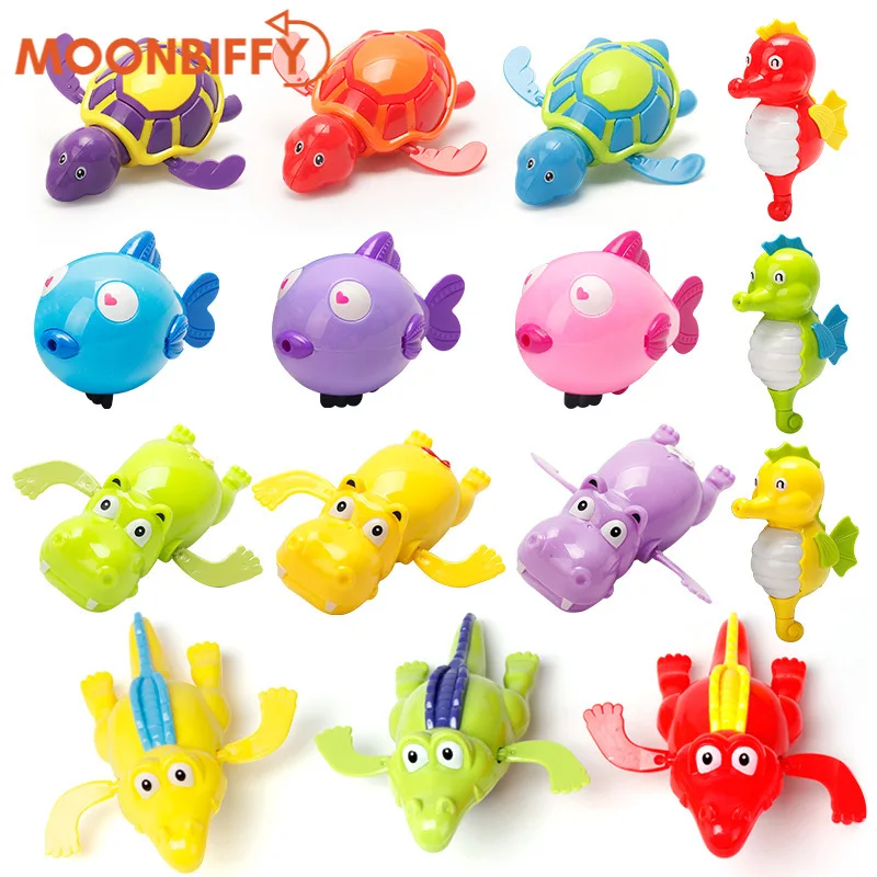 

Baby Bath Toys Turtle Dolphin Baby Shower Baby Wind Up Swim Play Toy Swimming Pool Accessories Baby Play In Water Random Color
