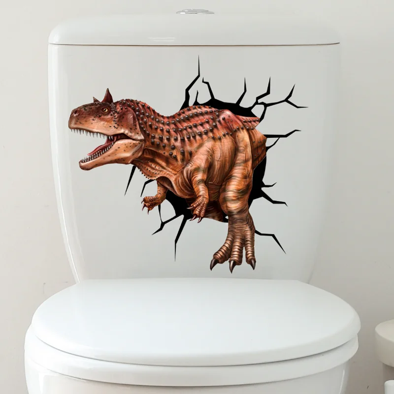 

Cartoon Animal Dinosaur Wall Sticker Window Glass Toilet Bathroom Decoration Self-adhesive Removable Waterproof Antifouling