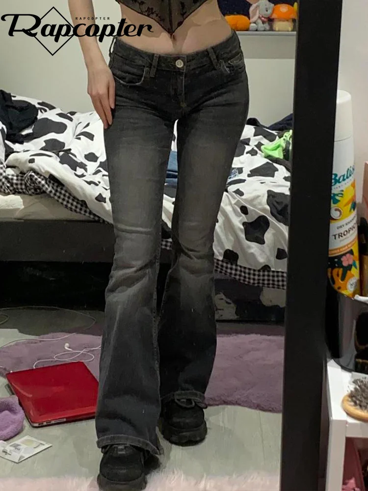 

y2k Tie Dye Flare Jeans Vintage Strecthy Low Waisted Pants Women Grunge Basic Korean Mom Jeans Casual 90s