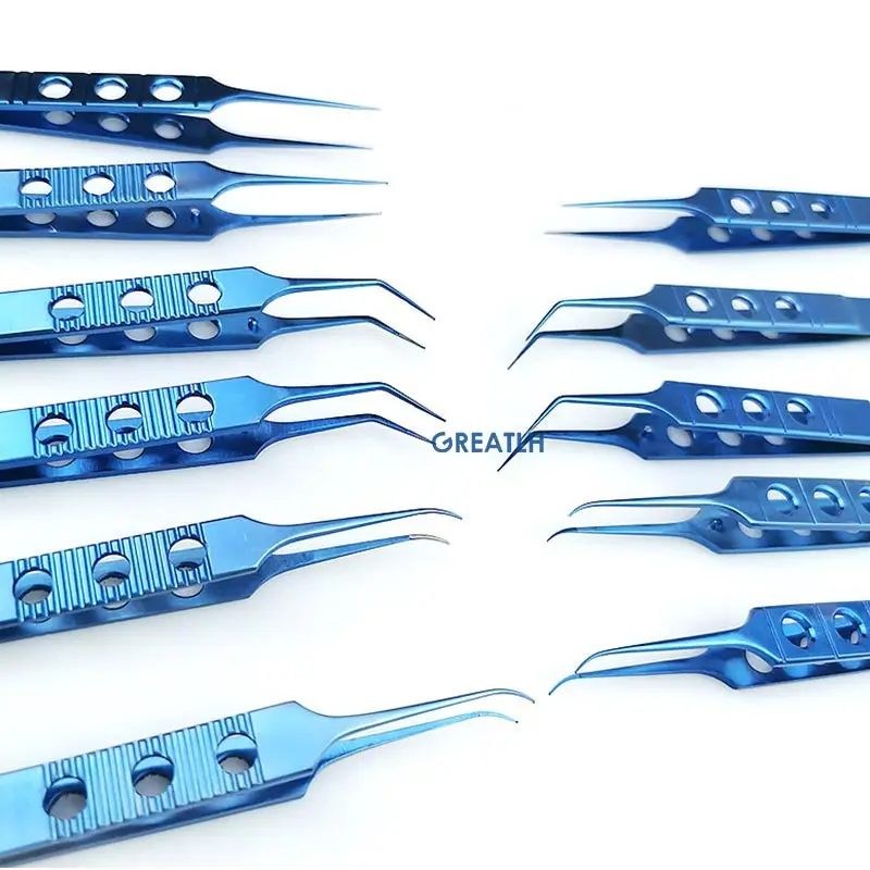 

Titanium Micro Platforms Forceps Curved/Straight/Aangle Tweezers Ophthalmic Tool