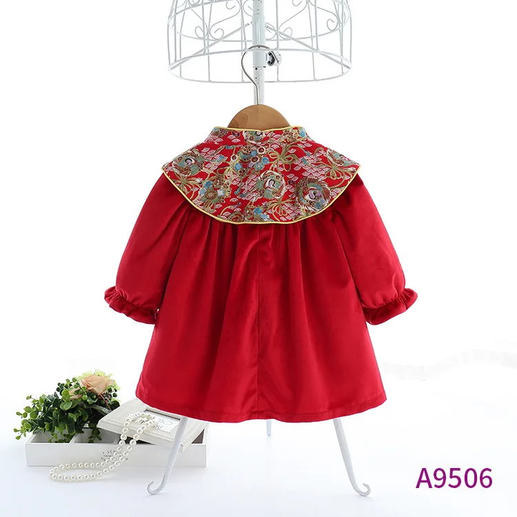 Children's clothing 2022 winter new girl's dress children's fleece annual dress dress skirt