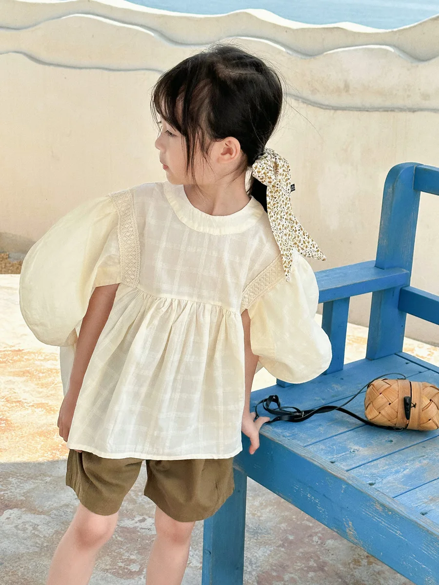 

Детская футболка 2023, Детская летняя однотонная блузка с коротким рукавом для девочек, детские рубашки, детские топы