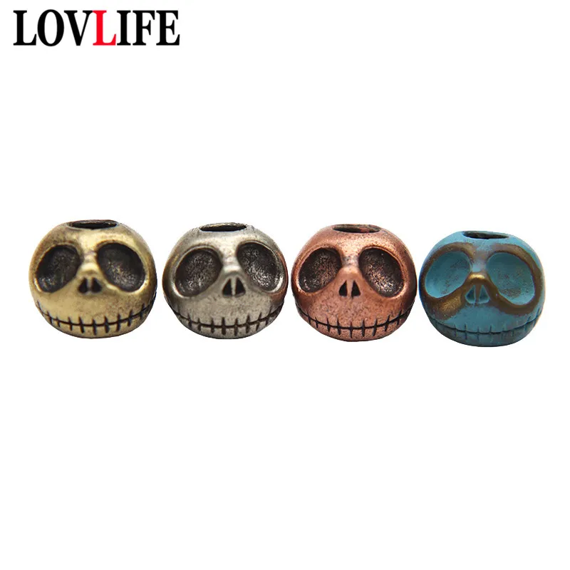 

Vintage Copper Pumpkin Lamp Knife Bead Punk Skull Bracelet Accessories DIY Keychain Pendant Jewelry Umbrella Rope Paracord Brass