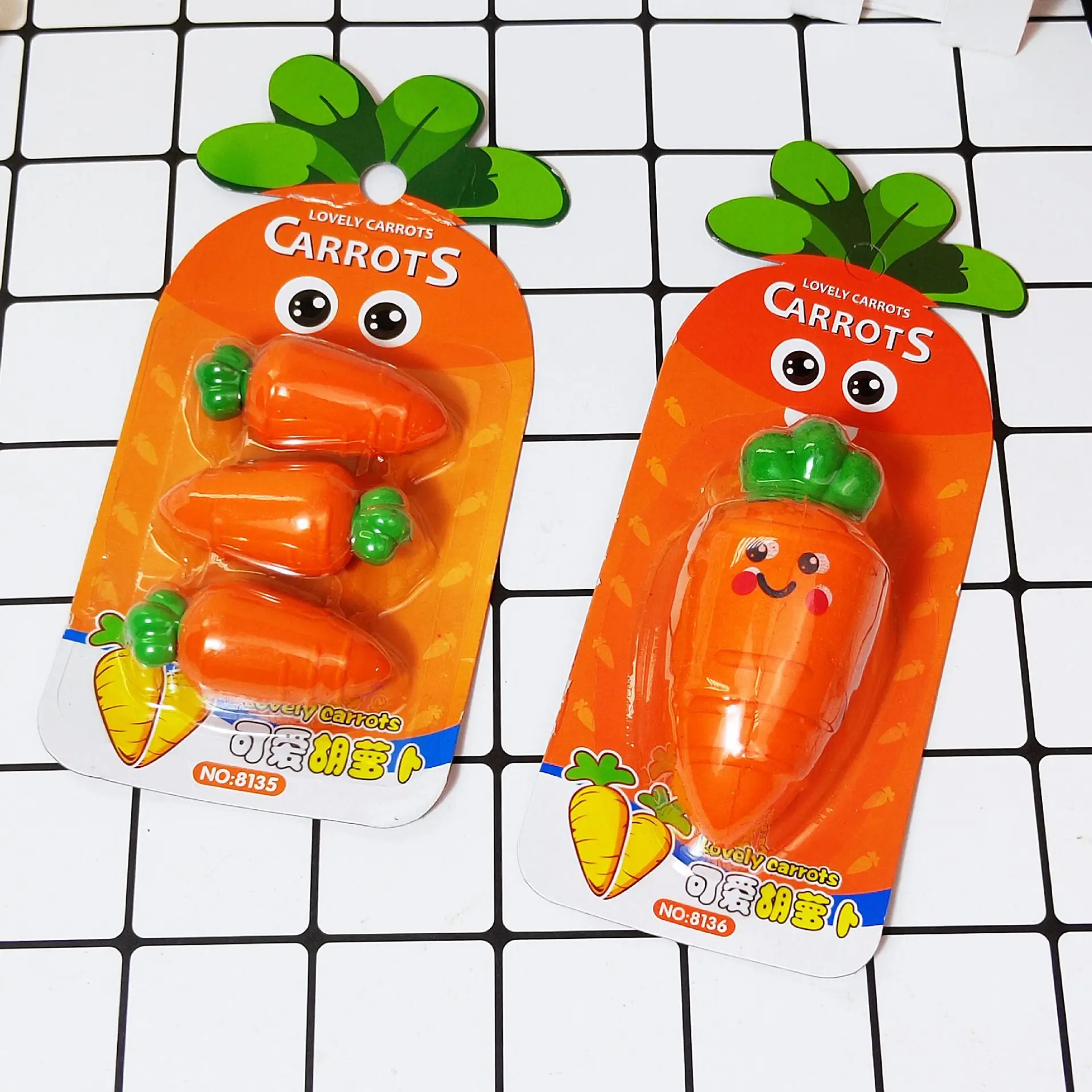 

1pc Cute Kawaii Carrot Stationery Rubber Eraser Pencil Erasers Correction Drawing Accessories Student Learning Office Stationery