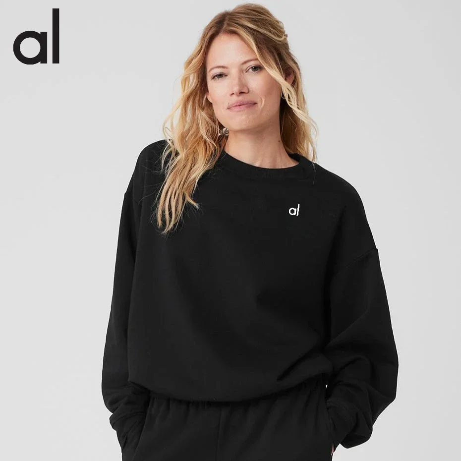 

AL Yoga Top Women Clothing Crew Neck Pullover Comfortable Simplicity Solid Color Crew-neck Pullover Long-sleeved Hoodie Gym Tops