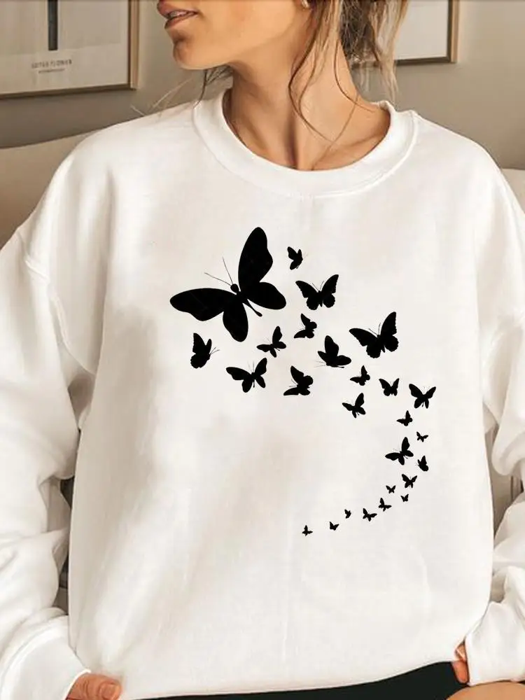 

Fashion Spring Autumn Casual Clothing Graphic Sweatshirts Butterfly Love Trend Lady Woman Hoodies Female Print Women Pullovers