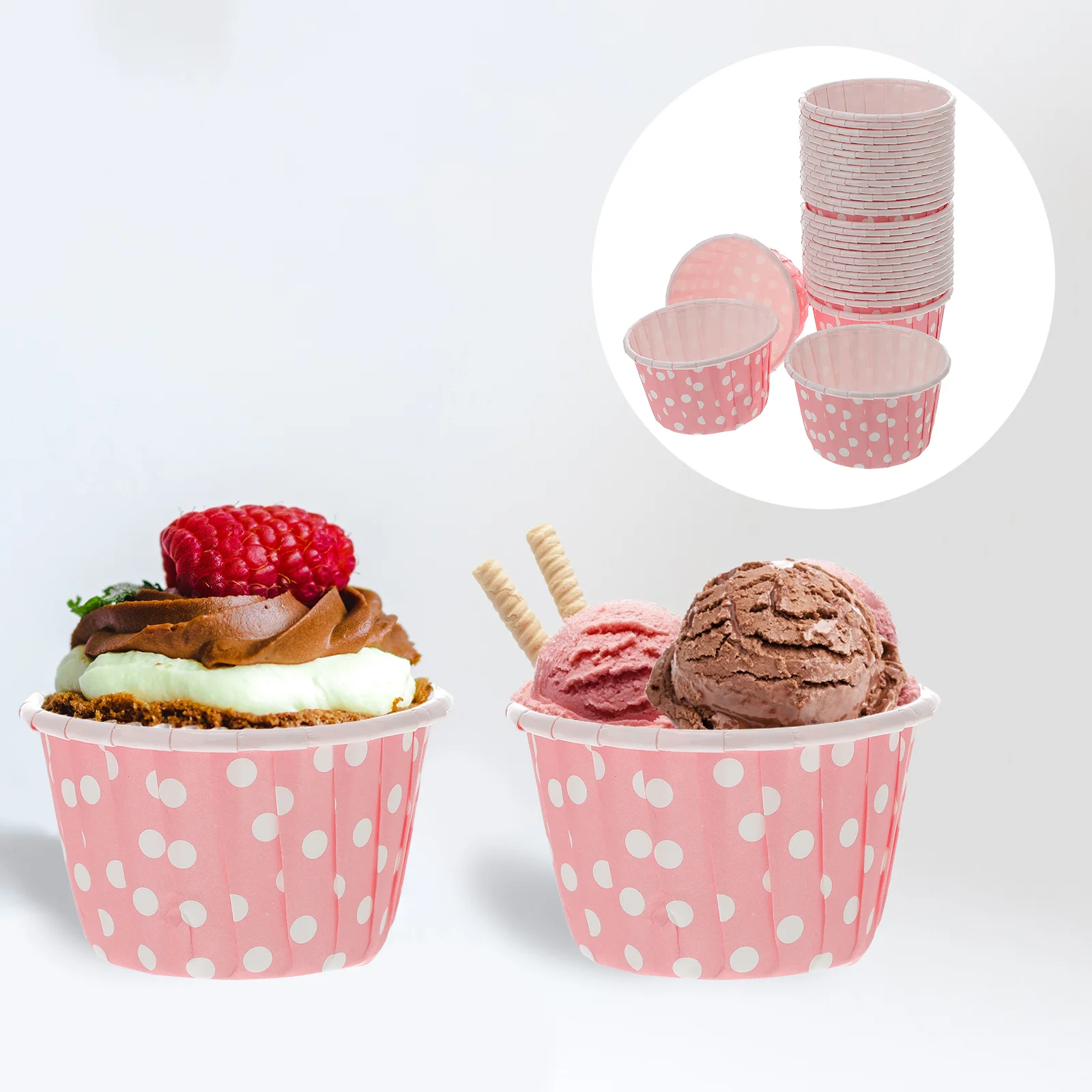 

Cups Paper Cup Ice Cream Bowls Dessert Sundae Disposable Yogurt Bowl Cupcake Container Pudding Jelly Muffin Cases Liners Party