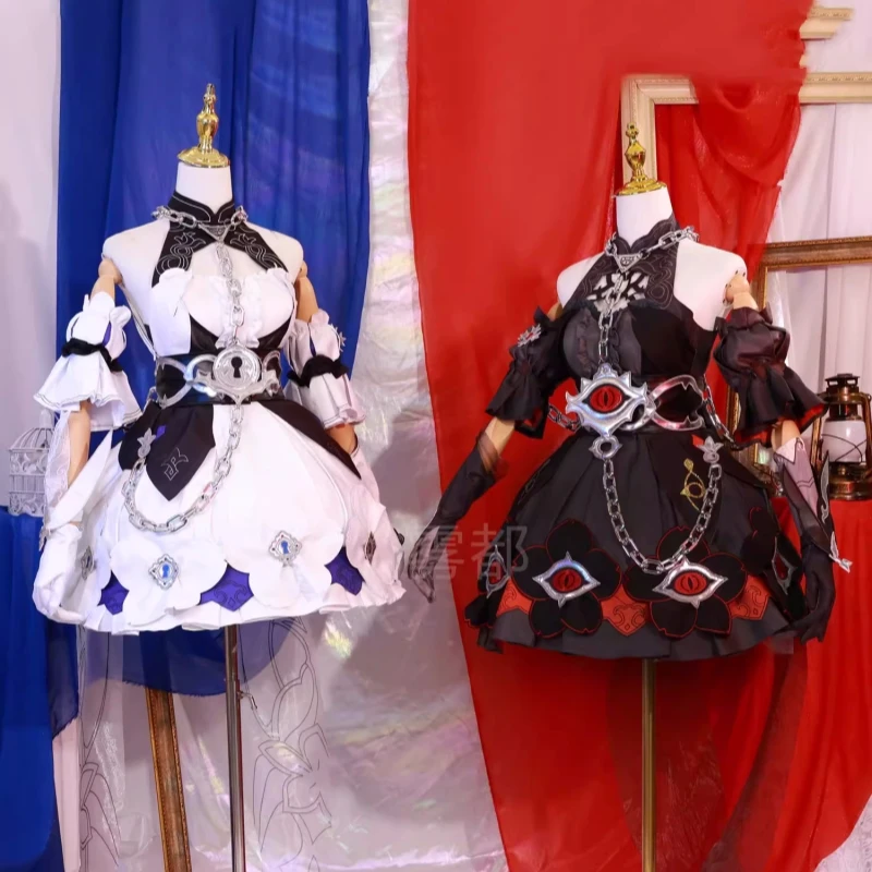 Seele Vollerei Косплей Платье Костюм Игра Honkai Impact 3rd Аниме Черный Белый Близнецы Одежда