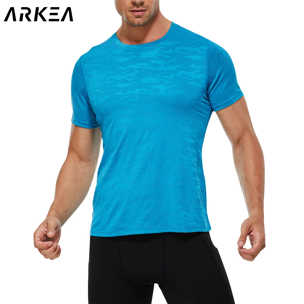 

High Quality Polyester Men Running Short Sleeve T Shirt Quick Dry Fitness Shirt Training Compression Clothes Gym Sport Shirt Top