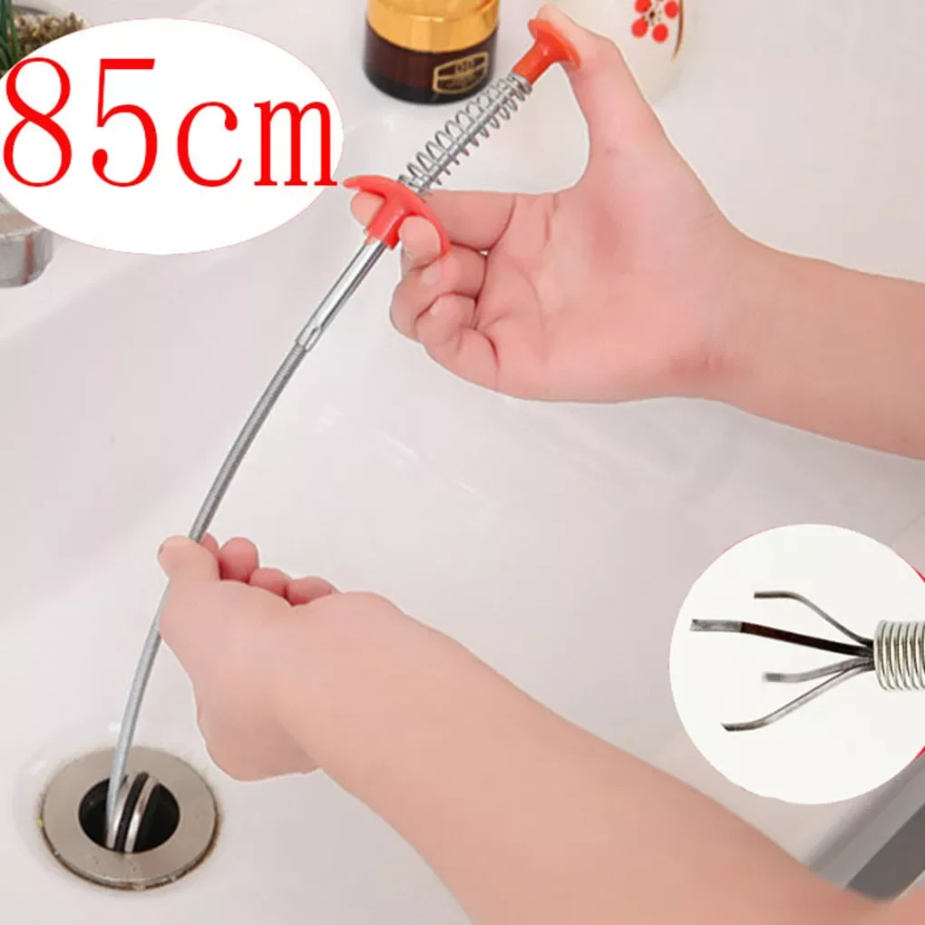 

33.4 Inch Spring Pipe Dredging Tools, Drain Snake, Drain Cleaner Sticks Clog Remover Cleaning Tools Household for Kitchen Sink