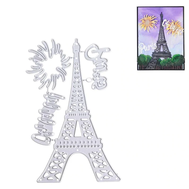Новая модель башни Эйфеля для вырезания рамок и рамок, ДИУ-шаблоны для скрапбукинга, декоративный фотоальбом.
