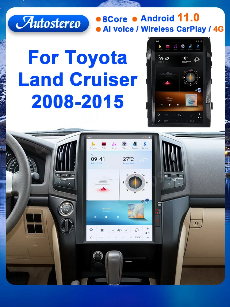 

Qualcom 128G For Toyota Land Cruiser 2008-2015 Car Radio GPS Navi Autostereo HeadUnit Multimedia Player Tape Recorder IPS Screen