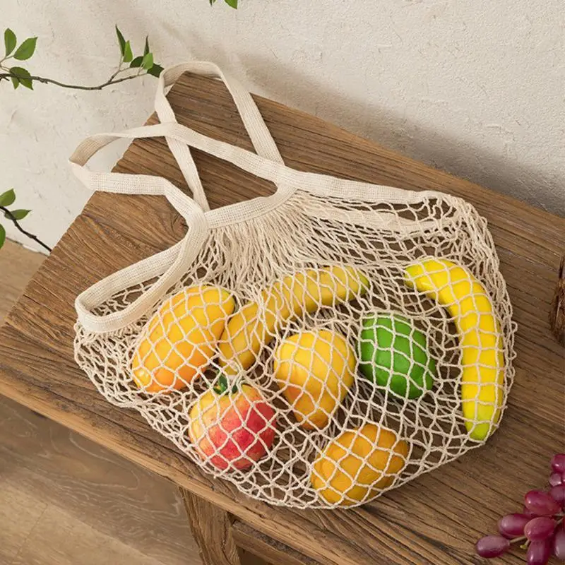 

Fruit Vegetable Canvas Handbag Eco-friendly Shopping Bags Portable Reusable Foldable Storage Bag String Organic Grocery Bags